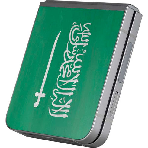 Saudi Arabia Flag Distressed Galaxy Z Flip6 Skin